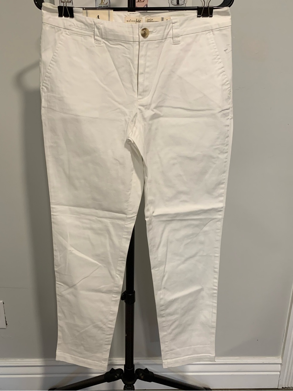 NWT Maison Jules White Ankle Stretch Pants